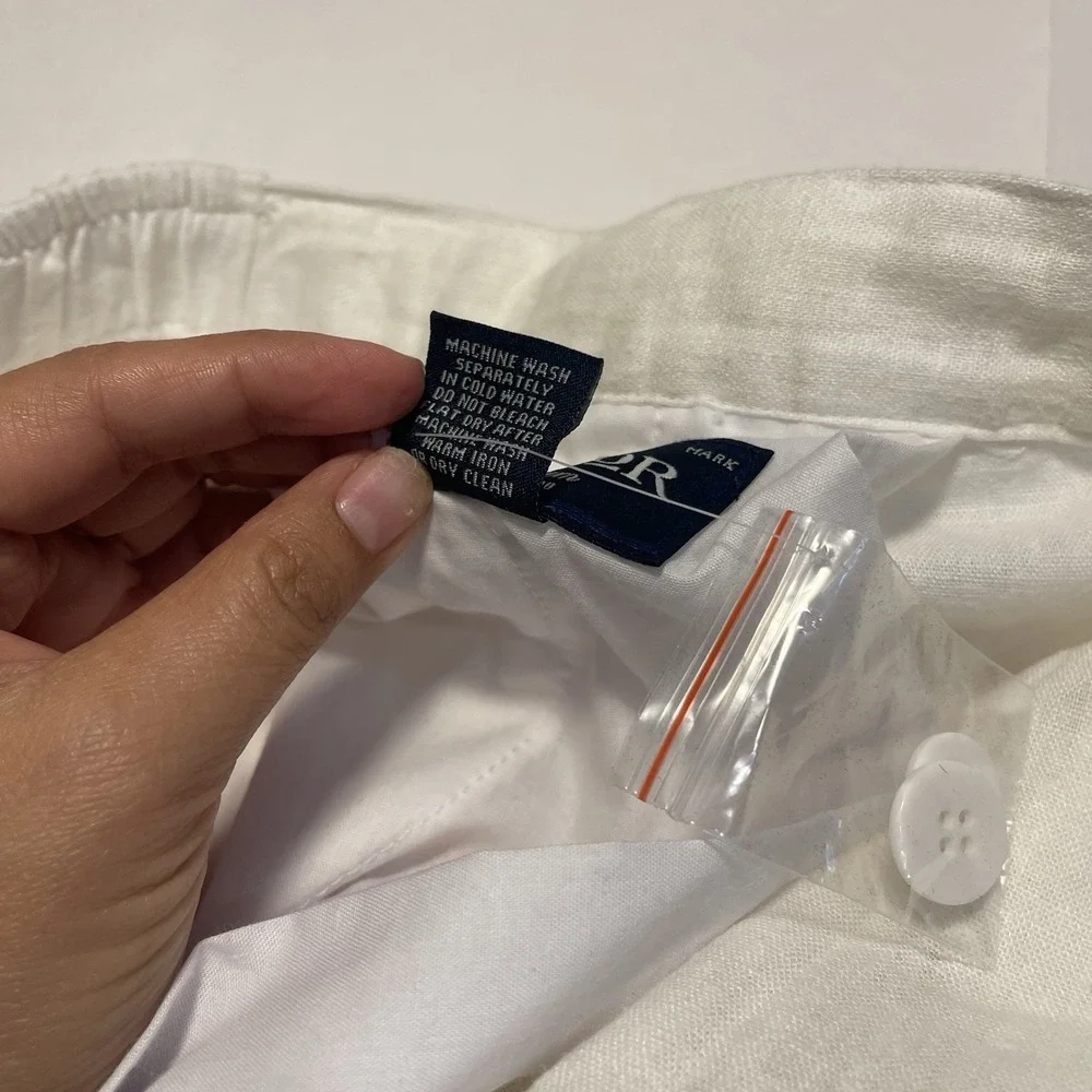 Visitor Linen Blend White Pants XXL Beach Coastal Vacation Resort